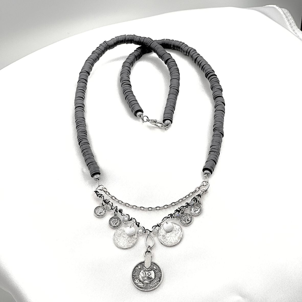 Bohemian Coin Heishi Necklace